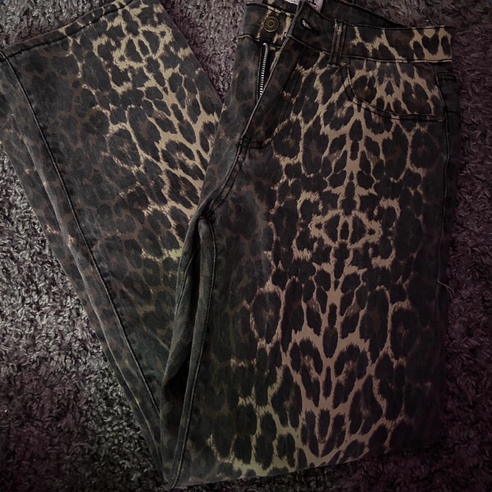 Thrill Leopard Print Skinny Jeans - Brown & Black